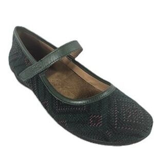 Taos Woven Mary Jane Flat Dark Green Size 37 US 6.5 Hecho en Espana